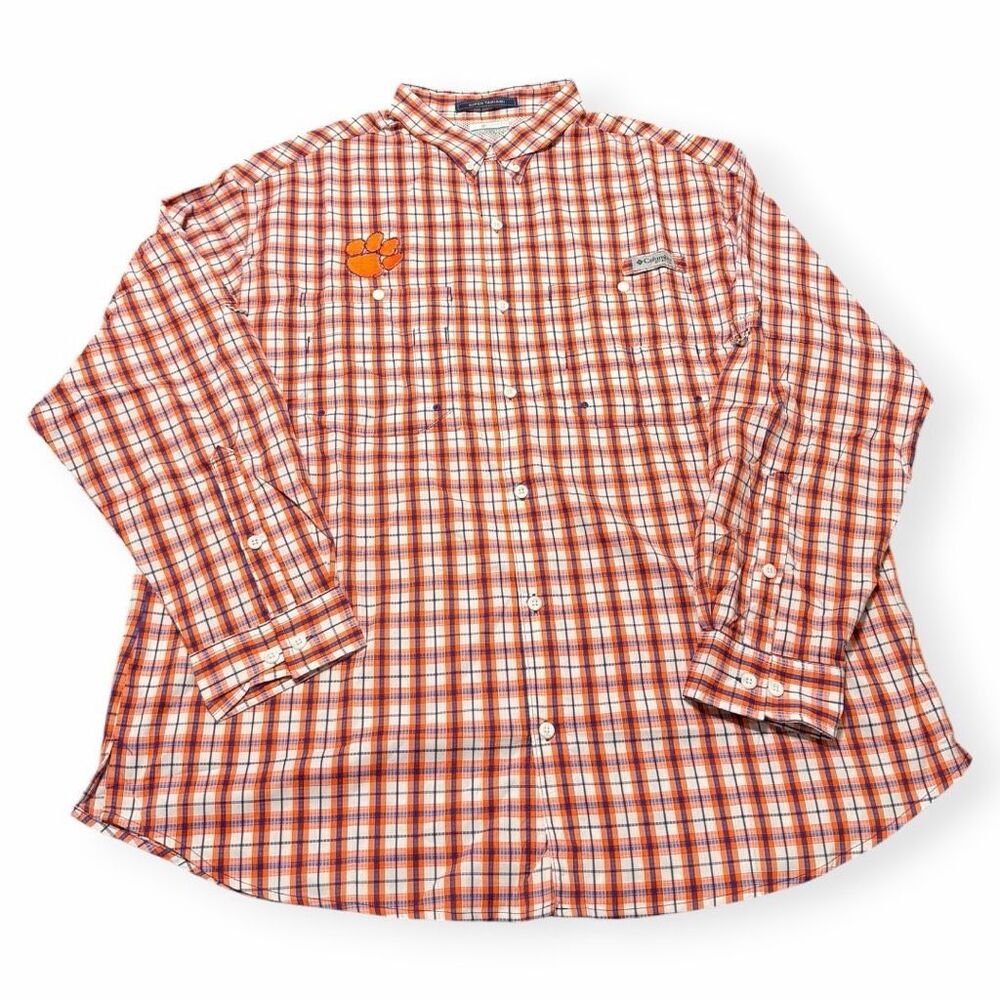 Columbia Clemson Tigers Super Tamiami Omni-Wick Vented Long Sleeve Shirt XXL New